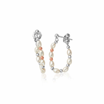 Clogau Nature's Wonder Sterling Silver Beachcomber Hoop Earrings with Pearls