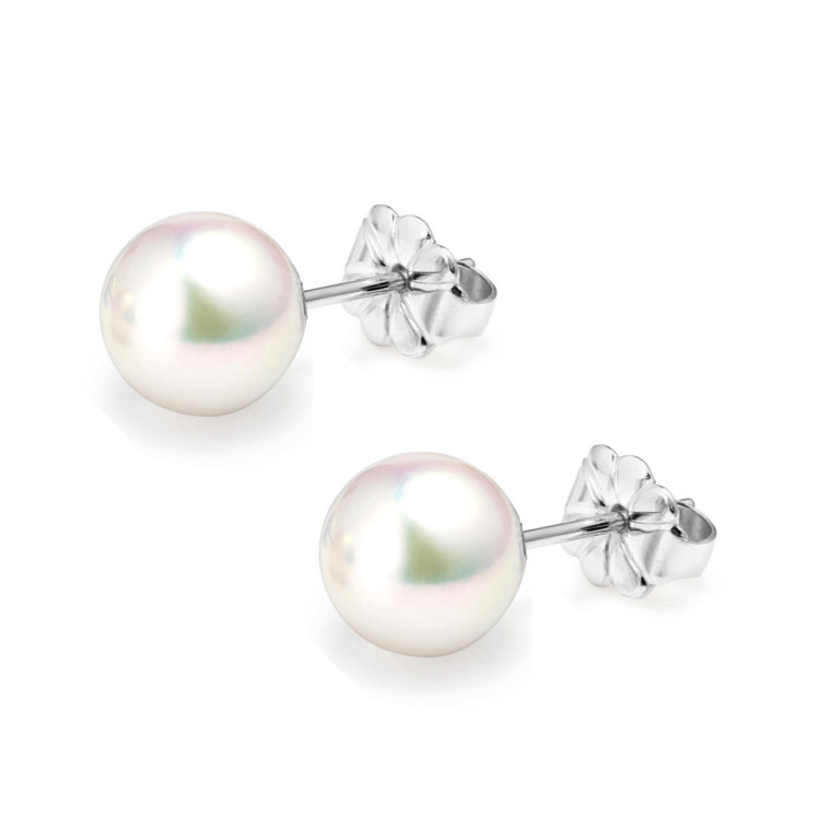 AAA Cultured Pearl 7.5-8mm Stud Earrings