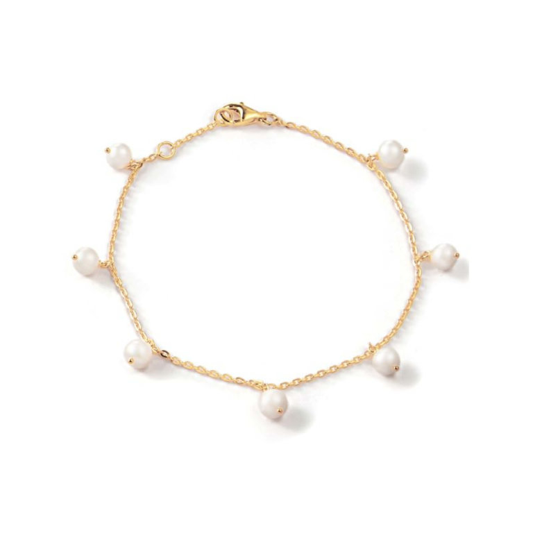 Cultured Pearl and Yellow Gold Fringe Bracelet