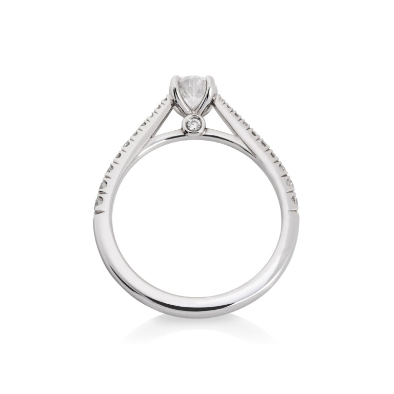 Flawless Fattorinis 0.40ct Diamond with Diamond Shoulders Ring