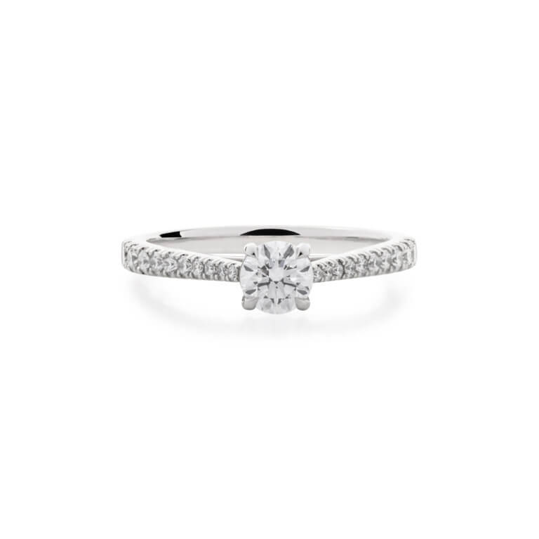 Flawless Fattorinis 0.40ct Diamond with Diamond Shoulders Ring