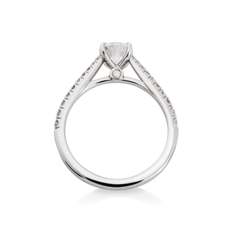 Flawless Fattorinis 0.70ct Diamond with Diamond Shoulders Ring