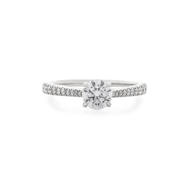 Flawless Fattorinis 0.70ct Diamond with Diamond Shoulders Ring