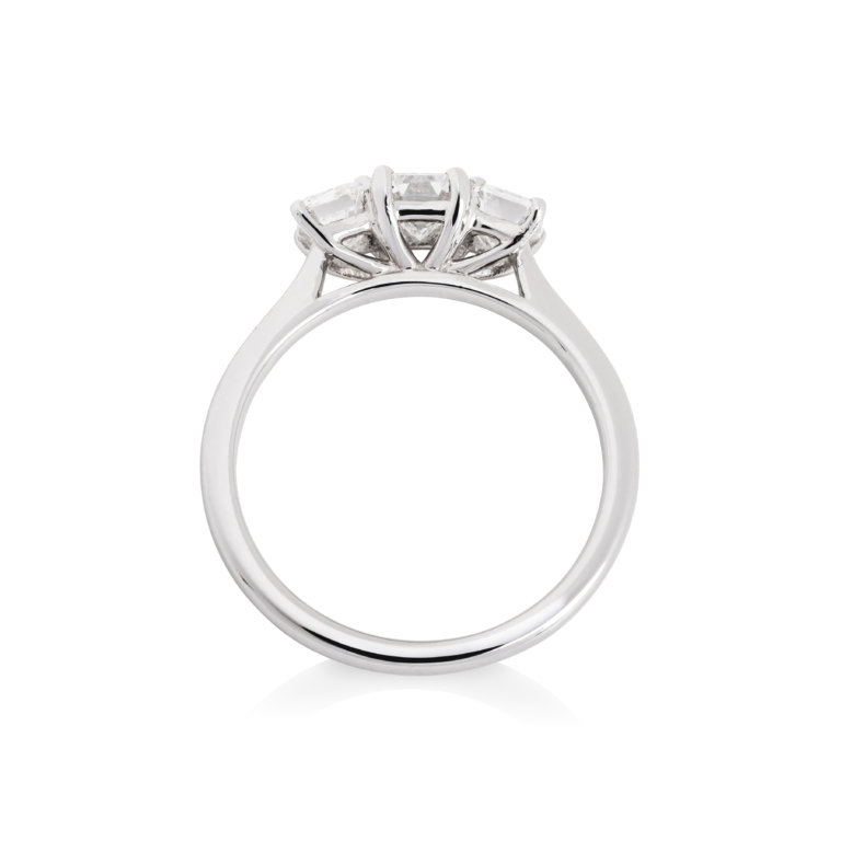 Emerald Cut 1.19ct Diamond Three Stone Ring