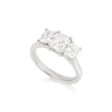 Radiant Cut 2.01ct Diamond Three Stone Ring