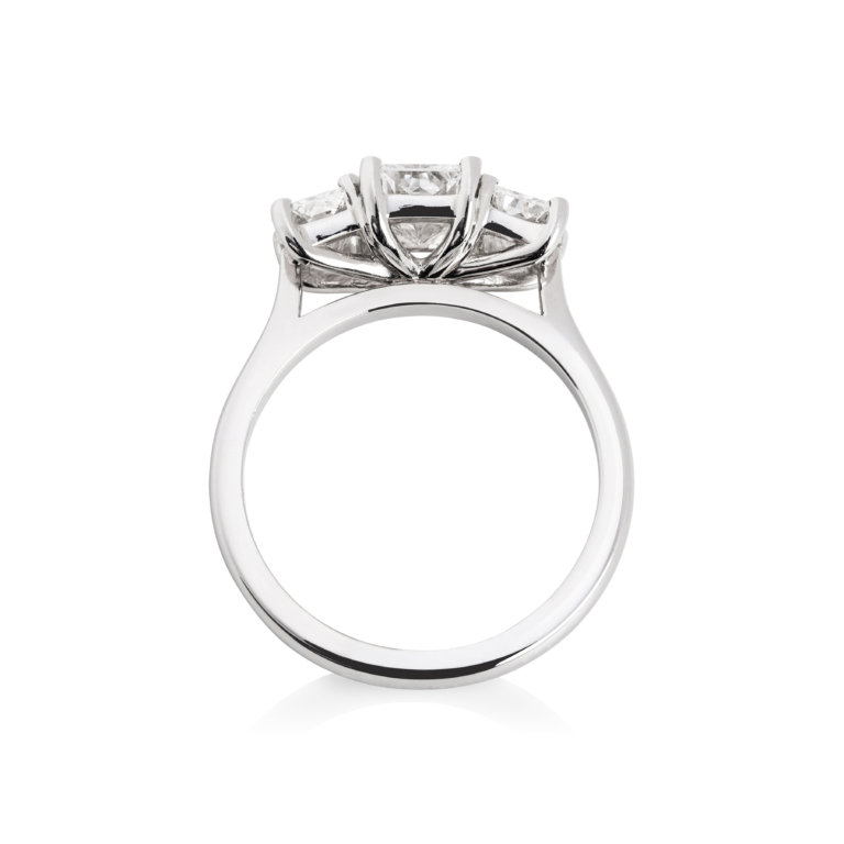 Radiant Cut 2.01ct Diamond Three Stone Ring