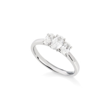 Oval Brilliant Cut 0.73ct Diamond Three Stone Ring