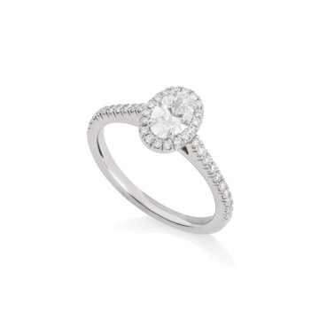 Oval Brilliant Cut 0.50ct Diamond Halo Ring