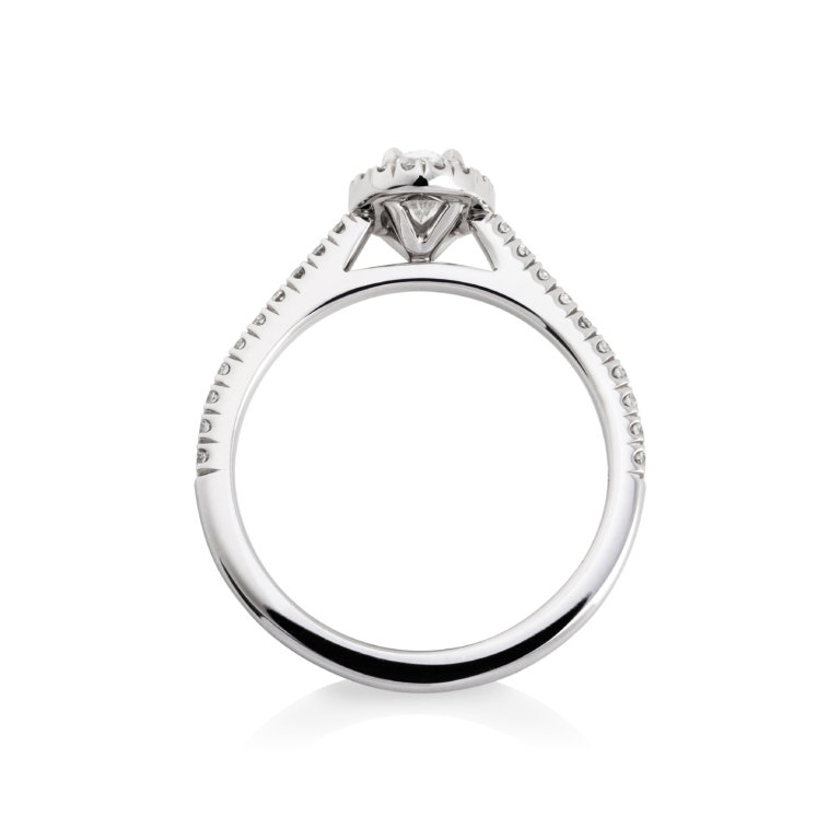 Oval Brilliant Cut 0.50ct Diamond Halo Ring - Image 2