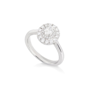 Oval Cut 0.35ct Diamond Double Halo Ring