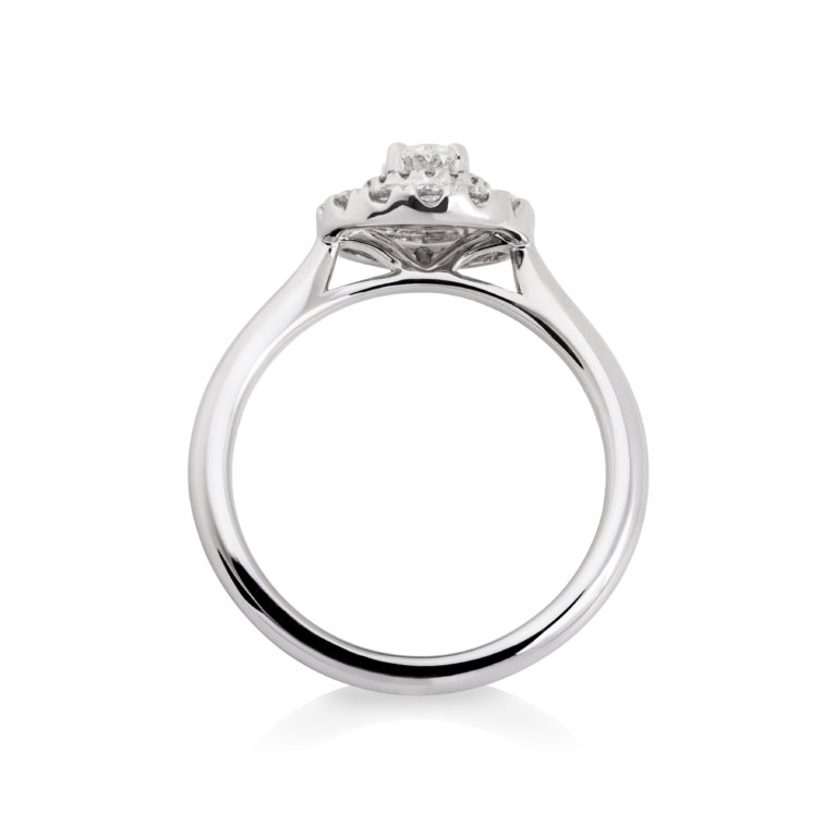 Oval Cut 0.35ct Diamond Double Halo Ring