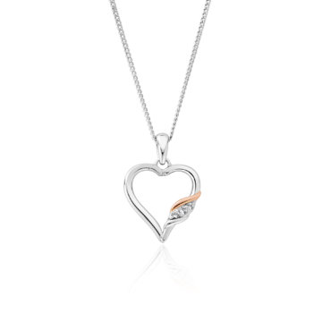 Clogau Silver Past Present Future Heart Pendant