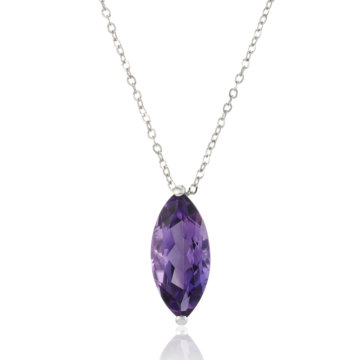 Amethyst and White Gold Pendant