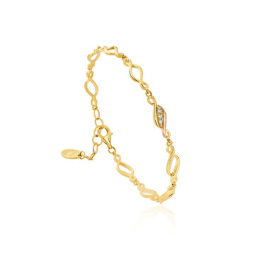 Clogau Past Present Future 9ct Solid Gold Multi-Link Bracelet with Diamonds