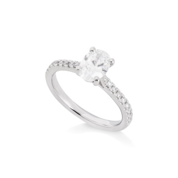 Laboratory Grown Oval Brilliant Cut 1.00ct Diamond Ring