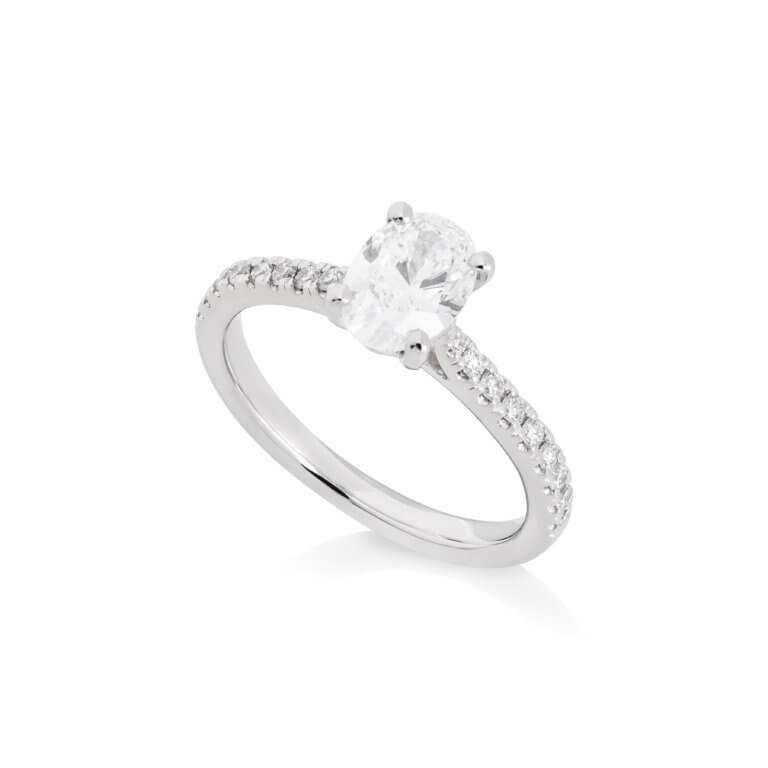 Laboratory Grown Oval Brilliant Cut 1.01ct Diamond Ring