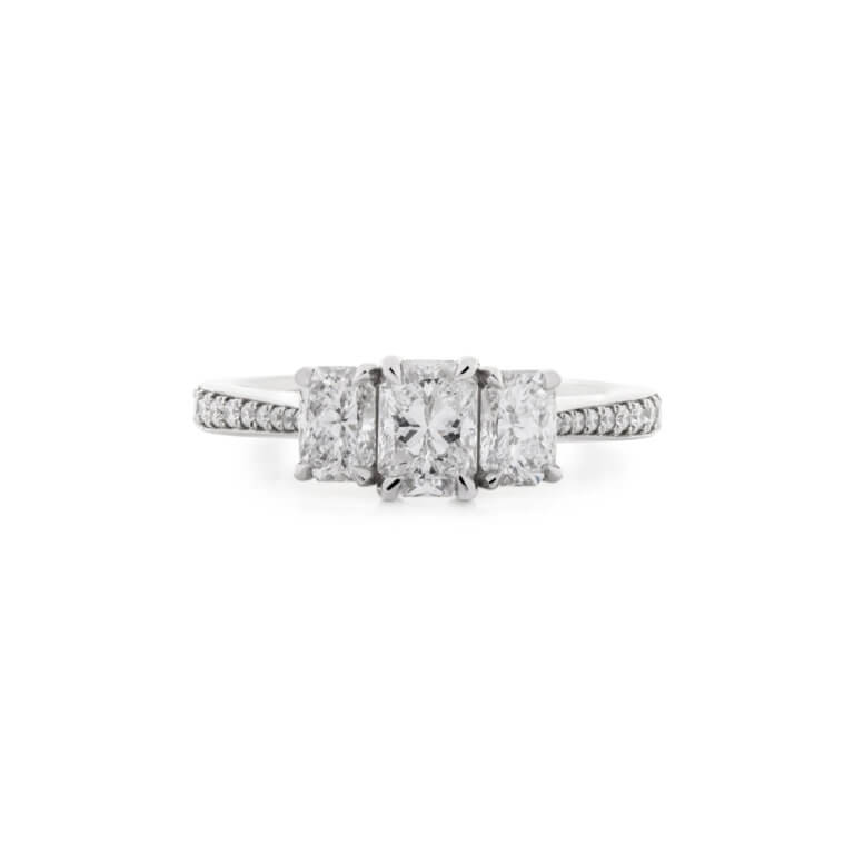 Phoenix Cut Diamond 1.13ct Three Stone Ring