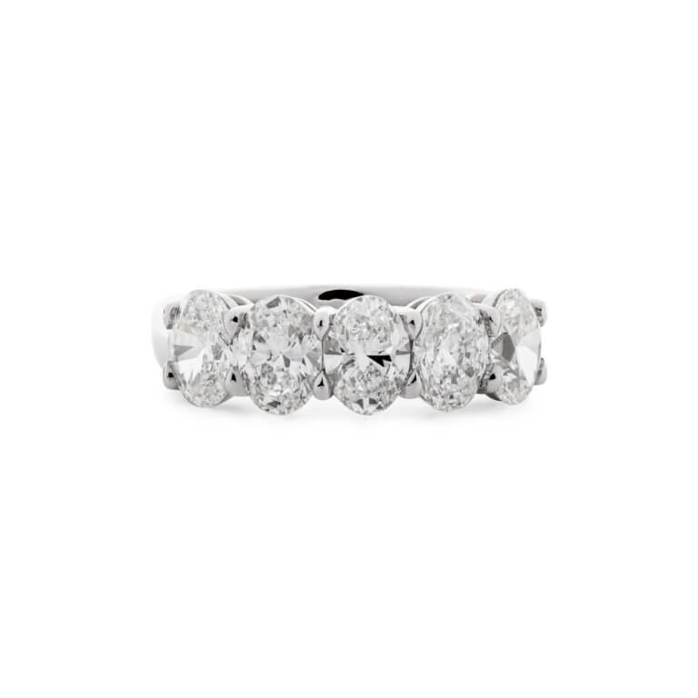 Oval Brilliant Cut 3.00ct Diamond Five Stone Ring - Image 3
