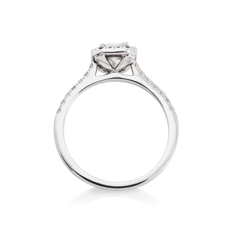 Phoenix Cut Diamond 0.73ct Halo Ring