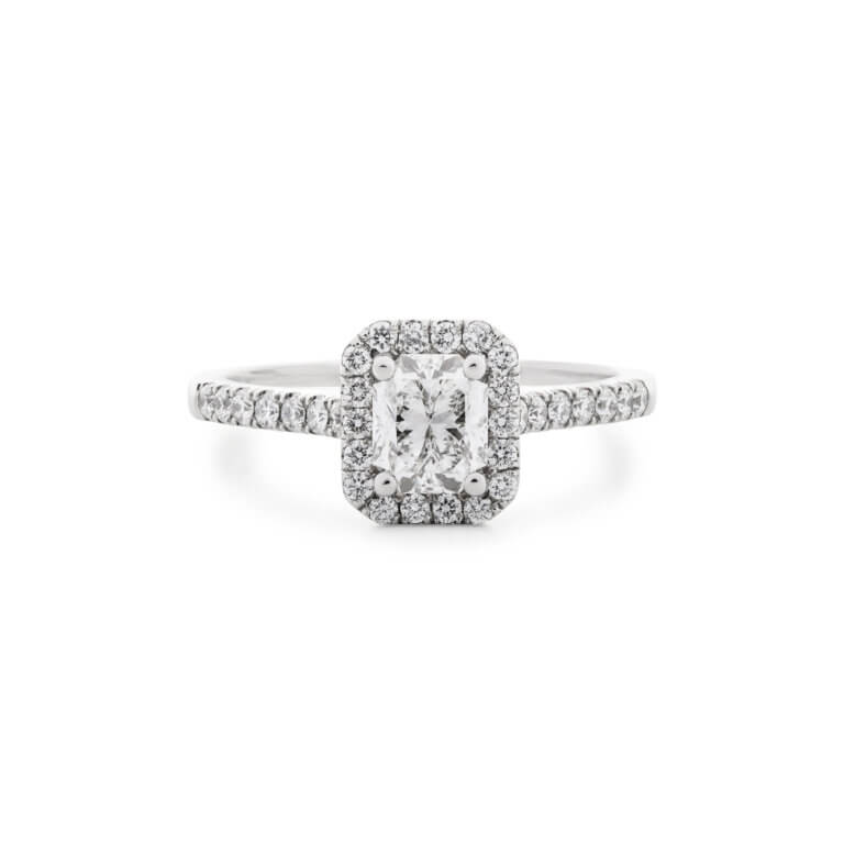 Phoenix Cut Diamond 0.73ct Halo Ring