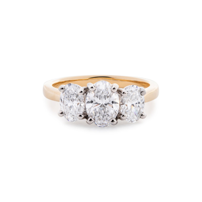 Laboratory Grown Oval Brilliant Cut 1.97ct Diamond Three Stone Ring - Image 3