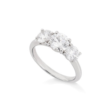 Laboratory Grown Round Brilliant 2.06ct Diamond Three Stone Ring