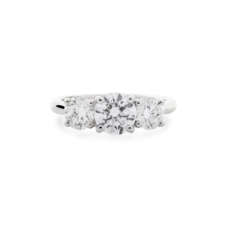 Laboratory Grown Round Brilliant 2.01ct Diamond Three Stone Ring