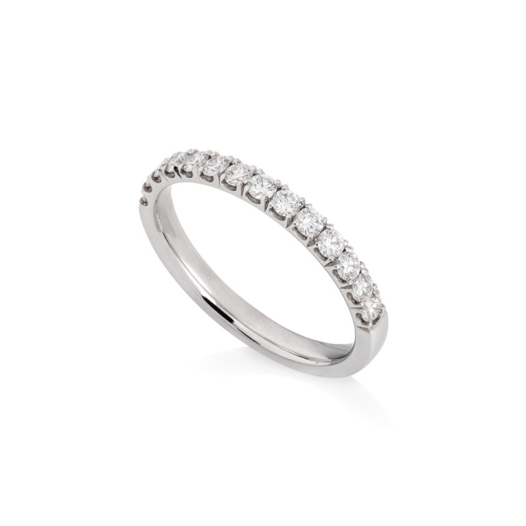 Brilliant Cut Diamond 0.48ct Claw Set Wedding Band