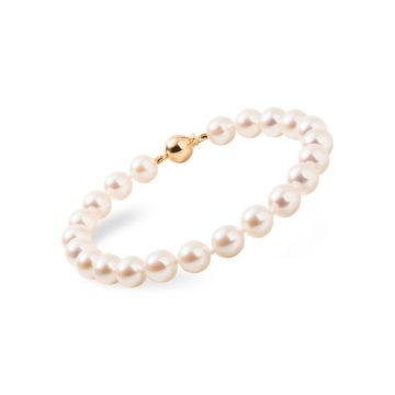 Cultured Pearl and Yellow Gold Classic Bracelet