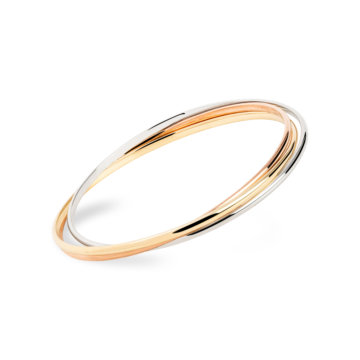 Yellow, White and Rose Gold Russian Bangle