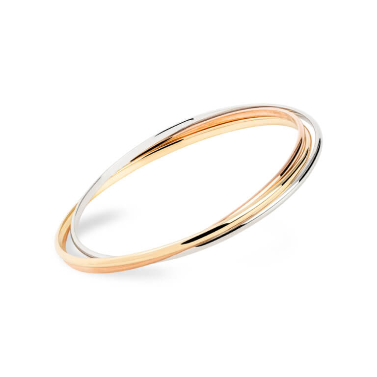 Yellow, White and Rose Gold Russian Bangle