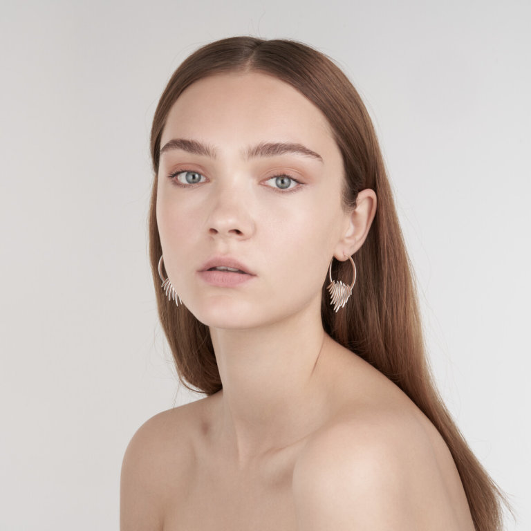 Shaun Leane Silver Quill Hoop Earrings - Image 2