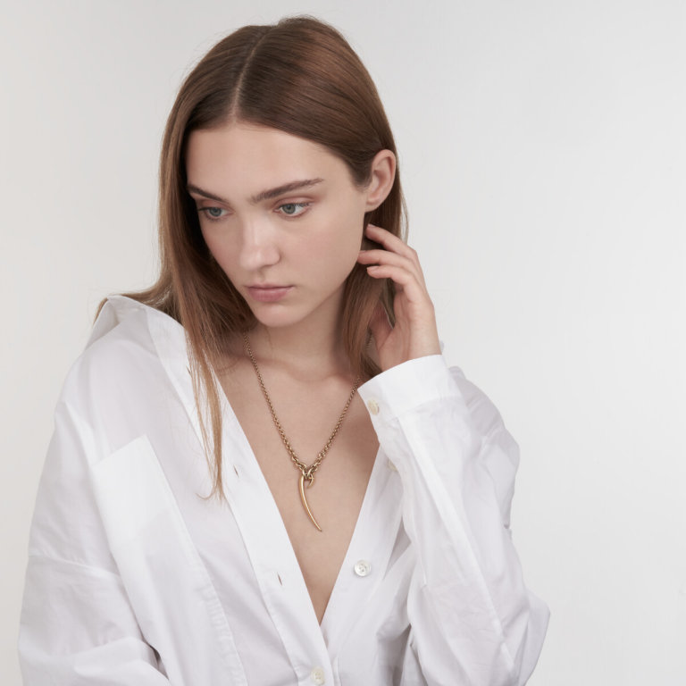Shaun Leane Yellow Gold Vermeil Drop Hook Necklace - Image 2