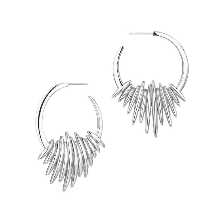 Shaun Leane Silver Quill Hoop Earrings