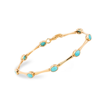 Turquoise and Yellow Gold Bracelet