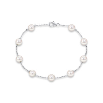 Cultured Pearl and White Gold Bracelet