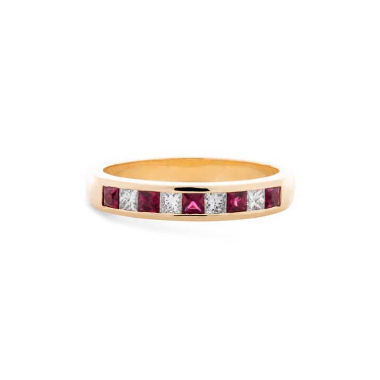 Ruby and Diamond Channel Set Eternity Ring - Image 3