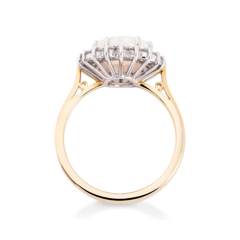 Opal and Diamond Cluster Ring - Image 2