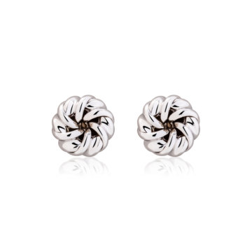 White Gold Knot Stud Earrings