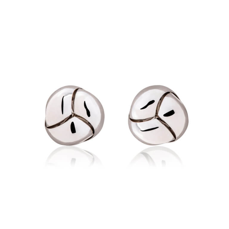 White Gold Smooth Knot Stud Earrings