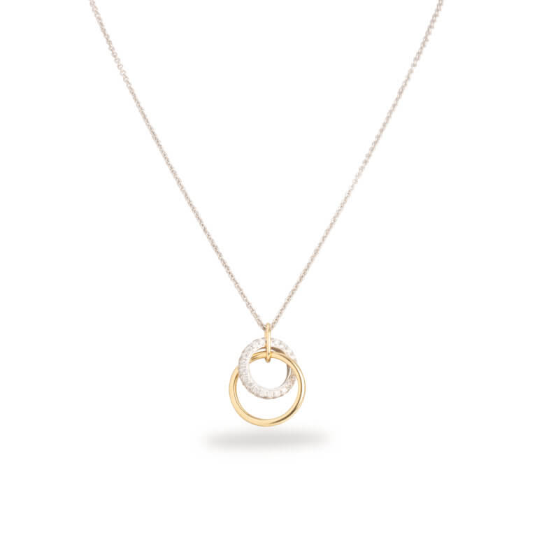 Brilliant Cut Diamond 0.61ct Double Circle Pendant