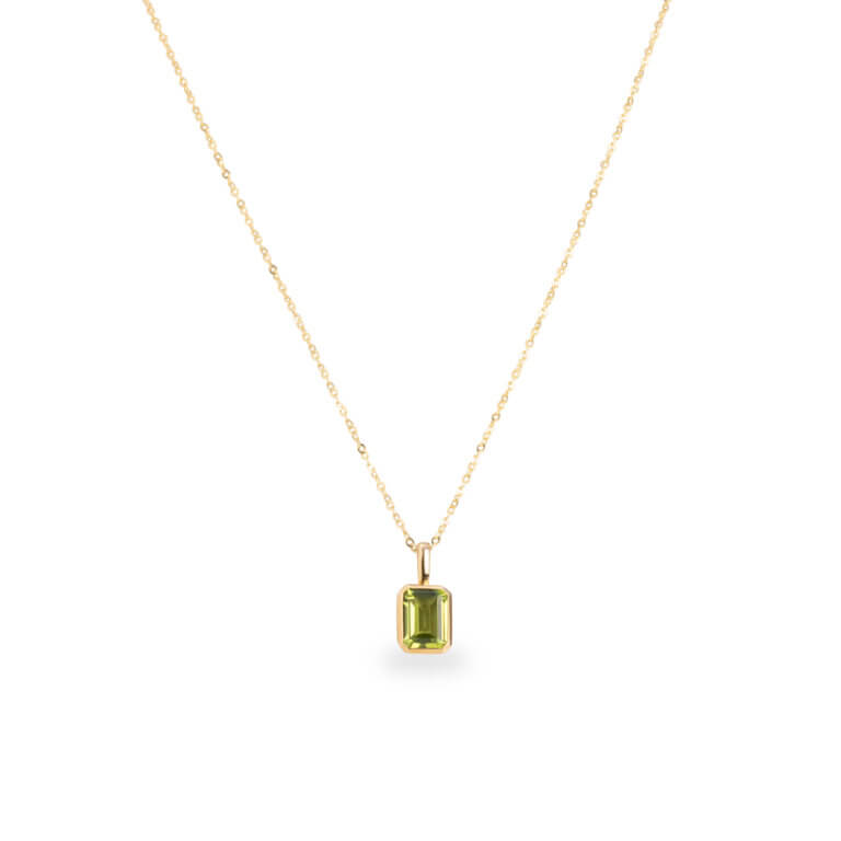 Peridot and Yellow Gold Octagonal Pendant