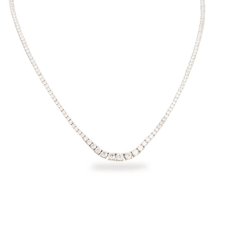 Diamond 6.79ct Graduated Line Necklace
