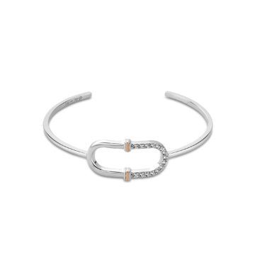 Clogau Silver Connection White Topaz Bangle