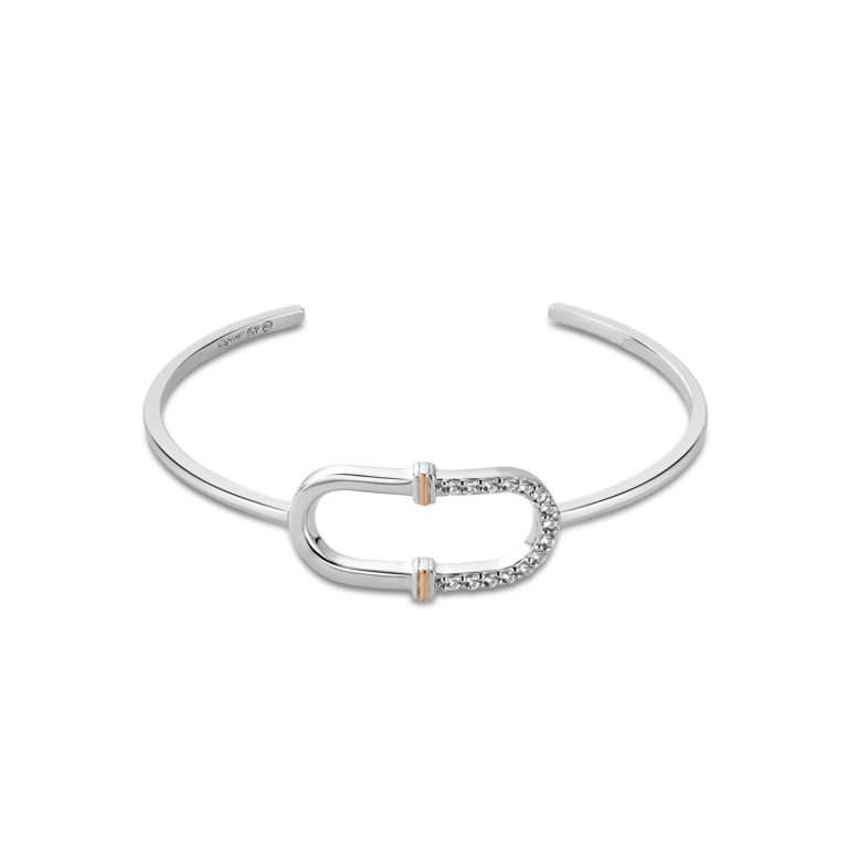 Clogau Silver Connection White Topaz Bangle