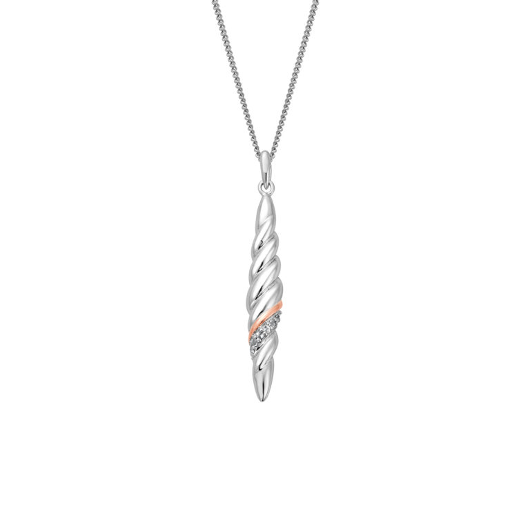 Clogau Silver and White Topaz Lover's Twist Pendant