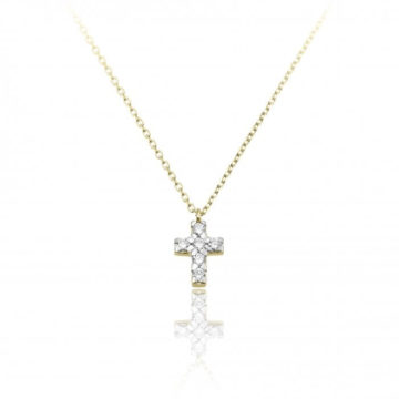 Chimento Love In 18ct Yellow Gold and Diamond Cross Pendant