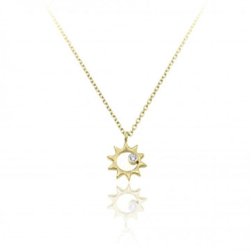 Chimento Love In 18ct Yellow Gold and Diamond Sun Pendant