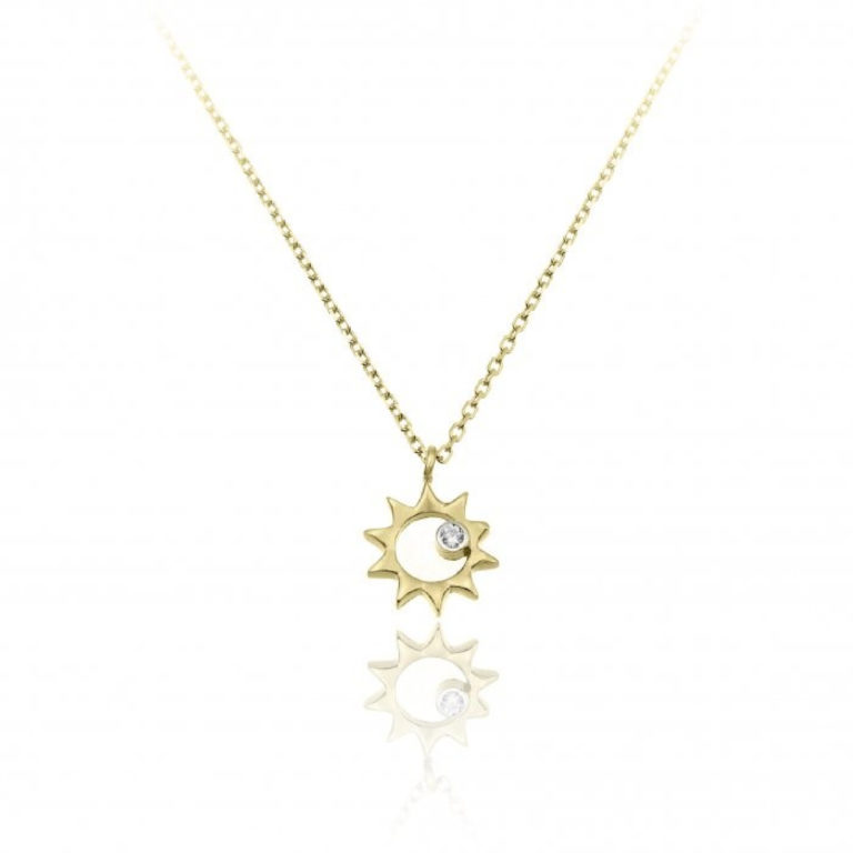 Chimento Love In 18ct Yellow Gold and Diamond Sun Pendant