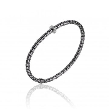 Chimento Stretch Spring Ruthenium and Diamond Bracelet